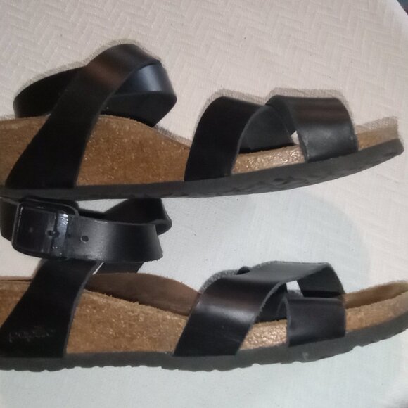 Papillio by Birkenstock Black Leather Women's Ankle Strap Sandals Size 38 - Picture 6 of 12